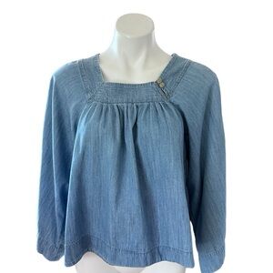 Madewell Denim Square Neck Top XS